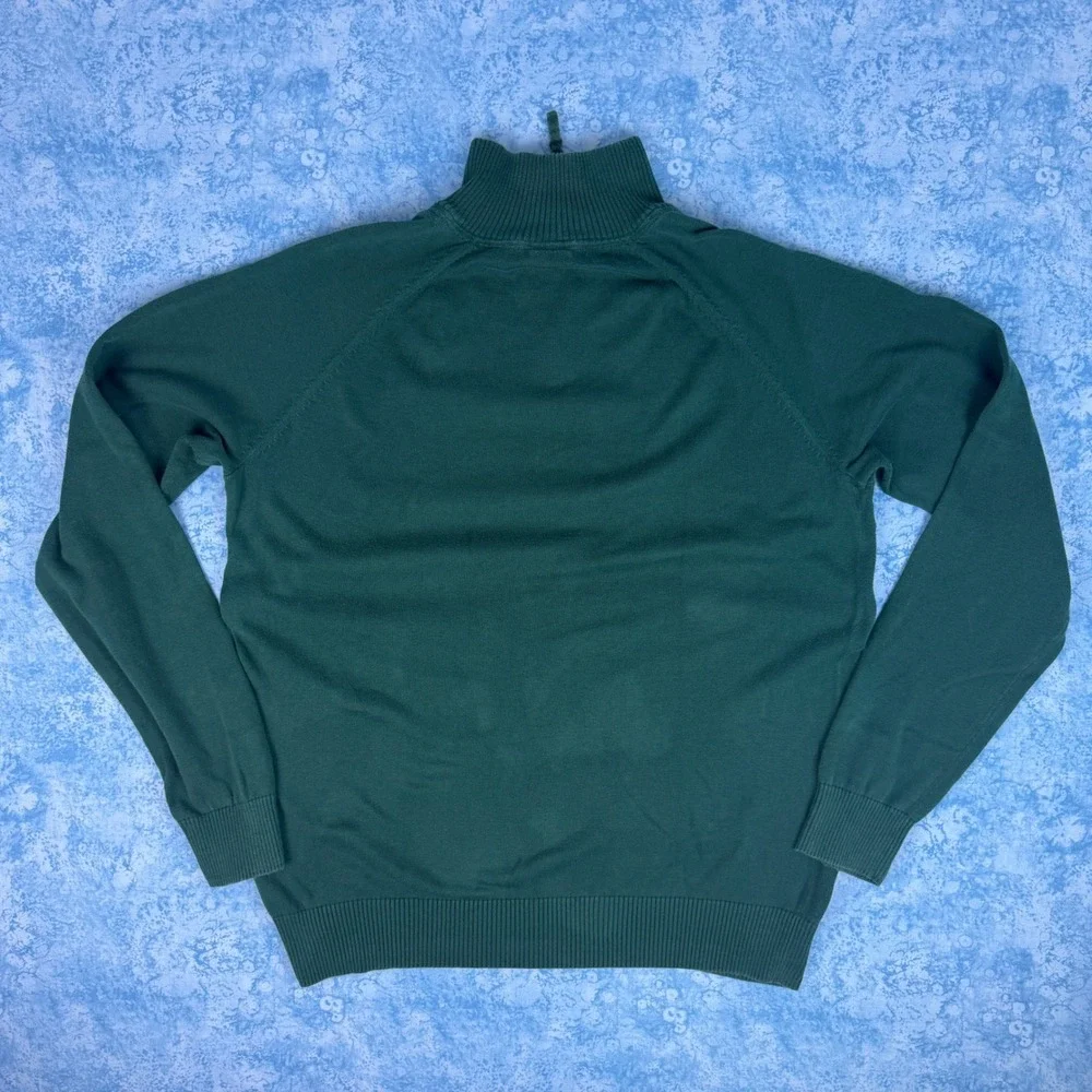 Timberland Mens Cotton Quarter-Zip Pullover Sweater Green 6267J Large
